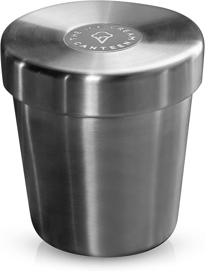 Vacuum Insulated Ice Cream Pint Cooler Keeps Frozen for hours enjoy ice cream anywhere (Stainless Steel)