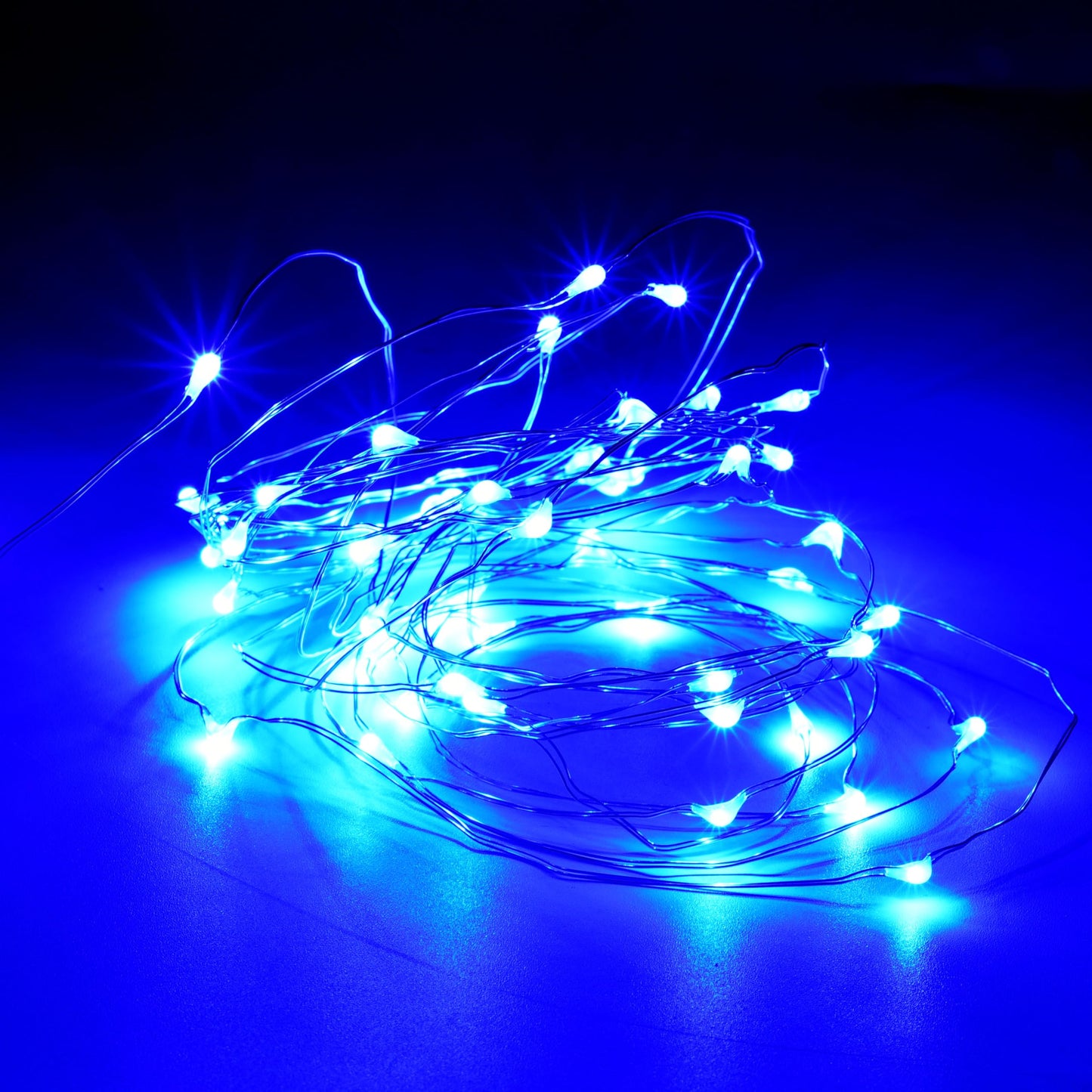 Karlling Usb Plug In Led Fairy Lights 5 Packs Of 50 Led Bulbs 16 Ft Silver Wire Waterproof Starry String Lights For Bedroom Patio Garden Party Wedding Commercial Lighting (Blue)