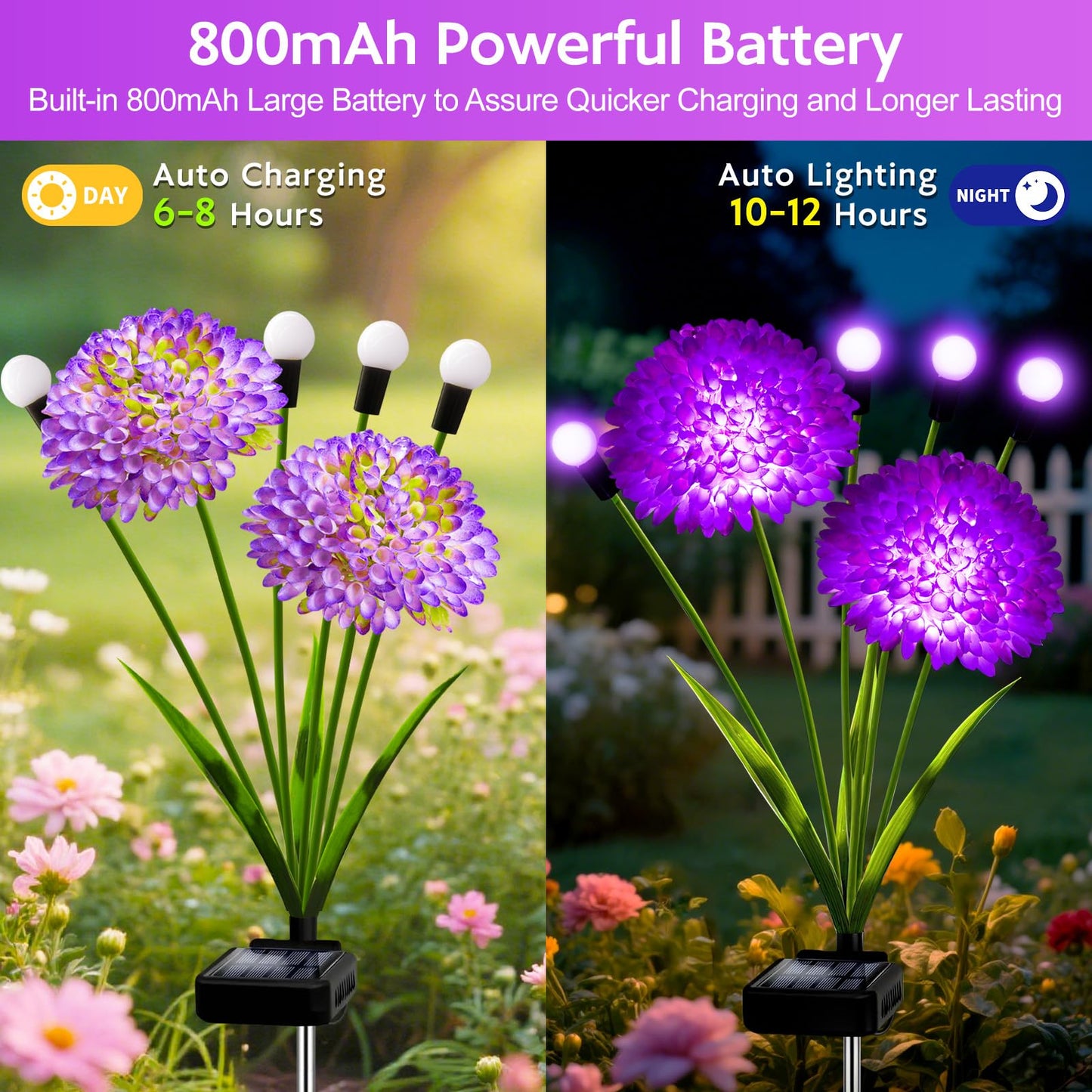 Solar Garden Lights  8 Pack Solar Purple Swaying Firefly Lights With Flowers  Waterproof Purple Halloween Flowers Light Outdoor For Garden Patio Yard Fall Decoration  Gifts For Women Mother S Day