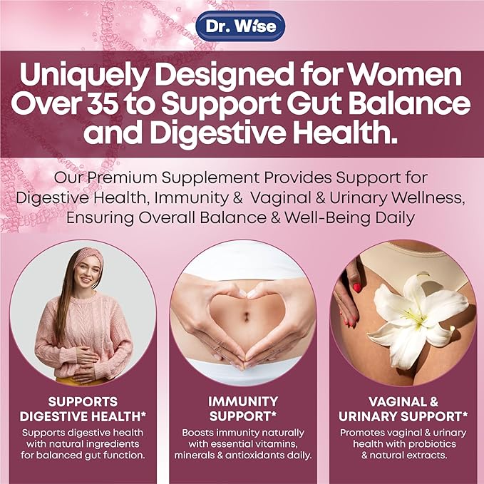 Finally: A Women’s Probiotic That Targets Bloating, Odor & Vaginal Health – 50 Billion CFUs – Triple Action Support for Digestive, Urinary & Feminine Wellness – 60 Capsules – Made in USA