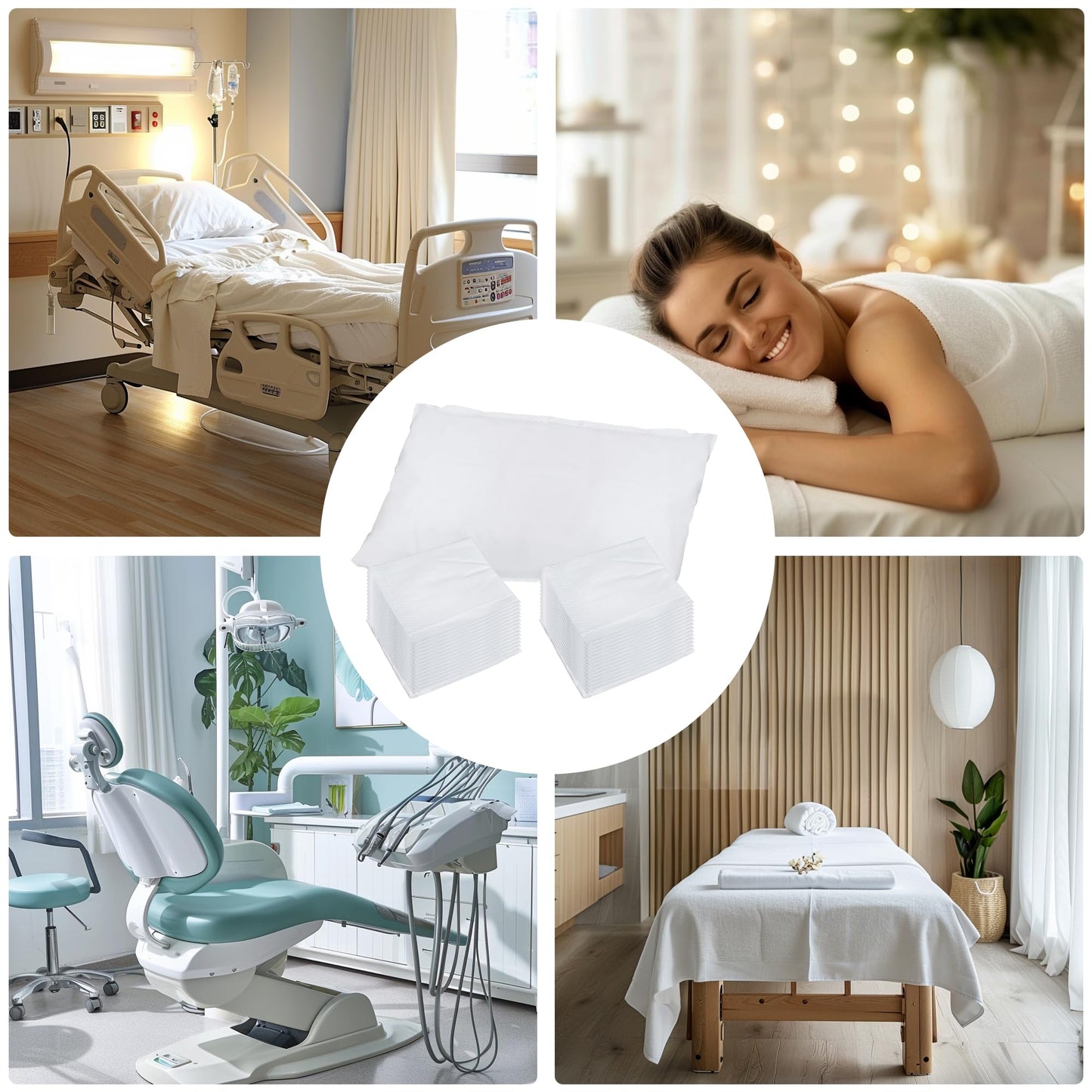 Disposable Pillow Case Covers(Pack of 100),Bulk Pillow Cases for Medical Hospital Travel,Paper Pillow Cases Disposable 21” Width x 30”Length (White)