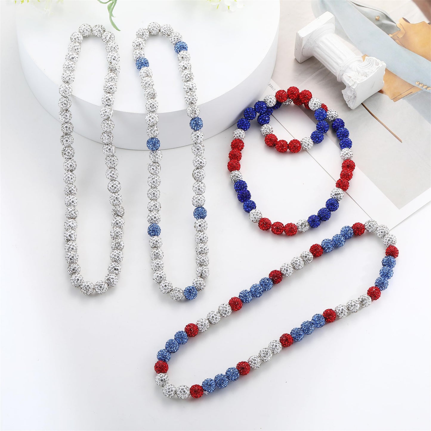 HSWYFCJY Baseball Beaded Chain Necklace for Men Women, Rhinestone Discoball Drip Accessories White Maroon Baseball Necklaces Gif