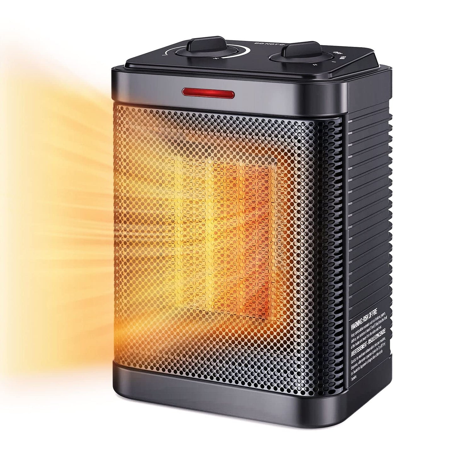 Space Heater for Indoor Use, 1500W PTC Ceramic Heater with Thermostat, Small Space Heater 2S Rapid Heating, 3 Modes, Electric Po
