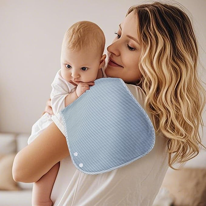 Baby Burp Cloths & Baby Bibs 2-in-1 Design Large Size 3 Layers Thicken Cotton Super Absorbent and Soft Baby Spit Up Burping Rags Baby Burp Cloth Set for Boys and Girls Solid 12 Pack