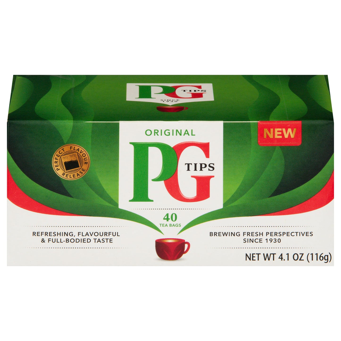 PG Tips enhanced Black Tea Bags Non-Pyramid  40 Count (Pack of 1)