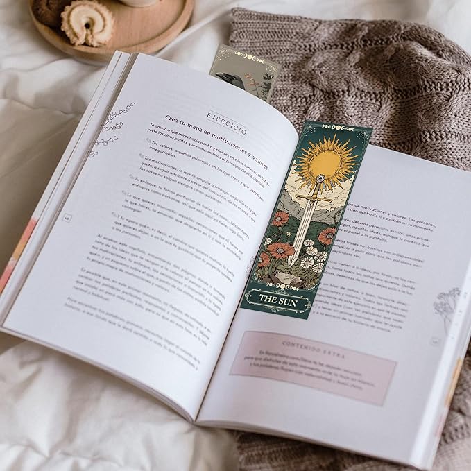 60 Pcs Tarot Fantasy Bookmarks, Dark Romance Book Marks for Reading Women Book Lovers, Witchy Aesthetic Page Marker Clips for Gothic Romance Novel or Bookish Gifts