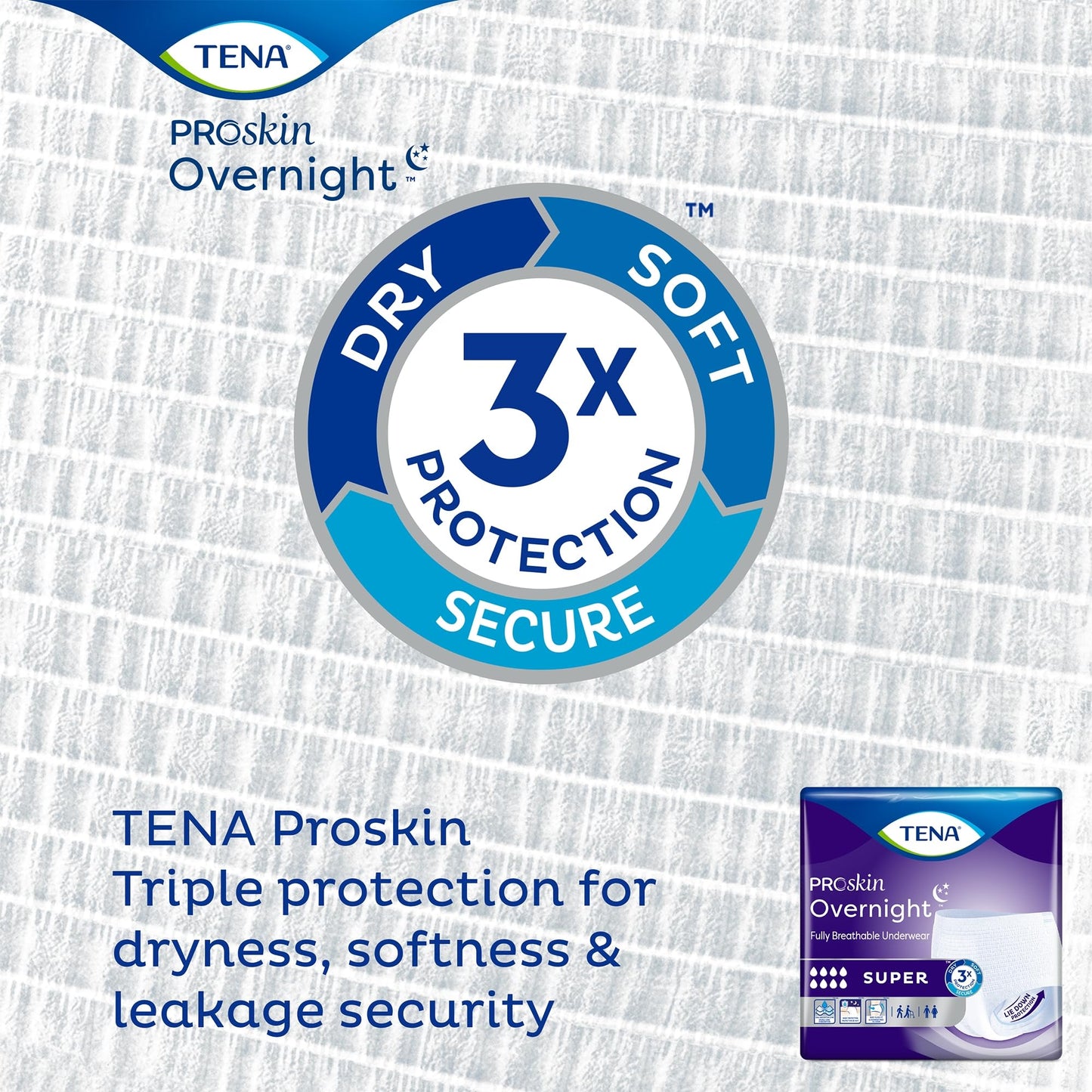 TENA ProSkin Overnight Super Disposable Underwear Pull On with Tear Away Seams Large, 72325, 56 Ct