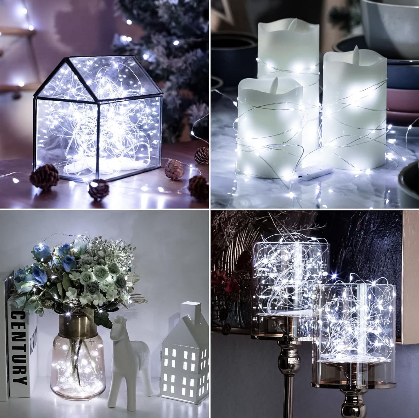 Hxweiye 6 Pack White Fairy Lights, 20Led Battery Operated, Waterproof Mini String Lights For Wedding Party Bedroom Christmas Décor