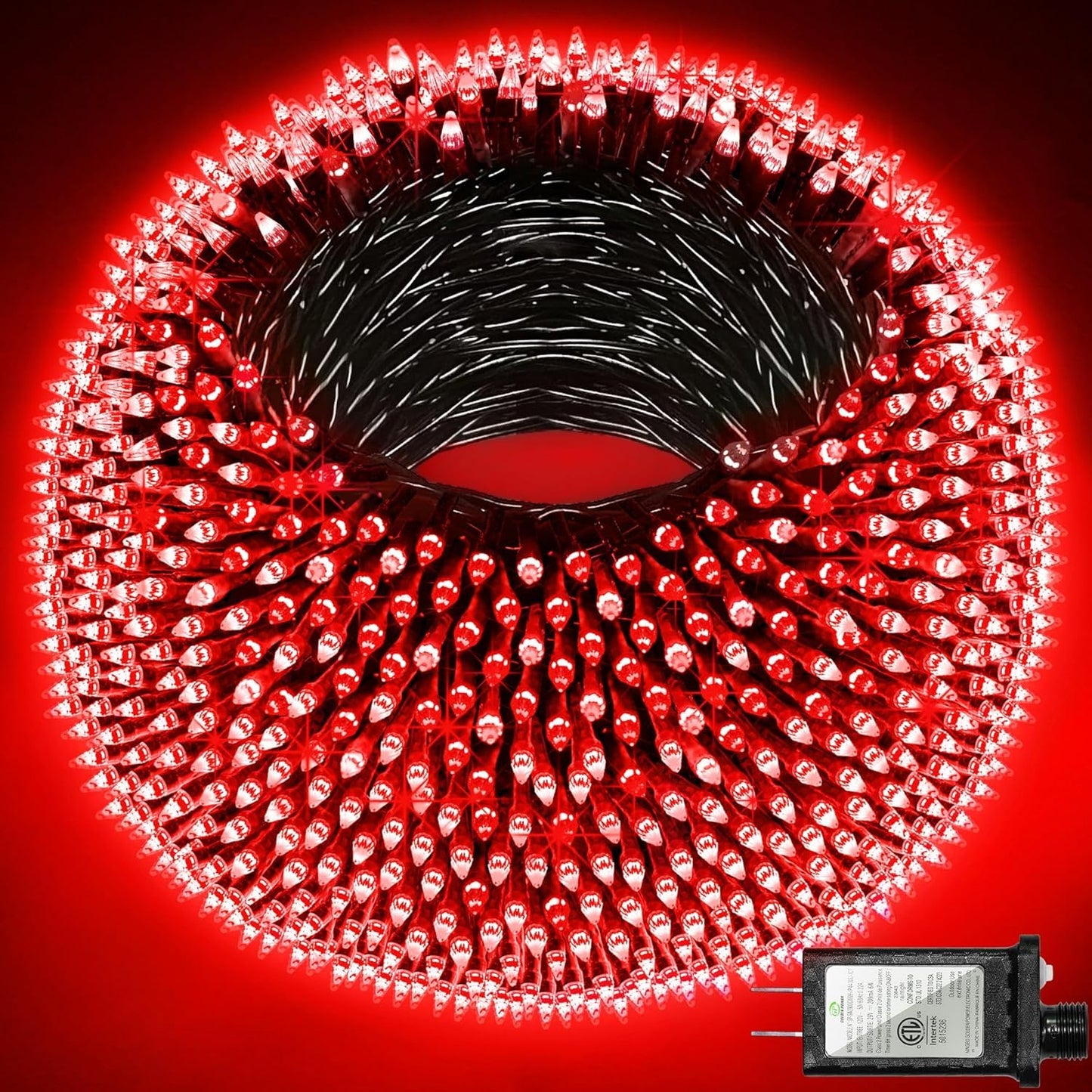 Quhuatu 1500 Led 470Ft Christmas Lights Outdoor 12 Lighting Modes Christmas String Lights With Timer  Dimmable Plug In Red Led Stringlights Waterproof For Yard Tree Wedding Party Holiday Red