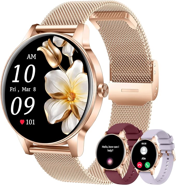 Smart Watch for Women(Answer/Make Calls), 1.27" HD Screen Fitness Tracker with Heart Rate/Sleep Monitor, 130+ Sport Modes ...