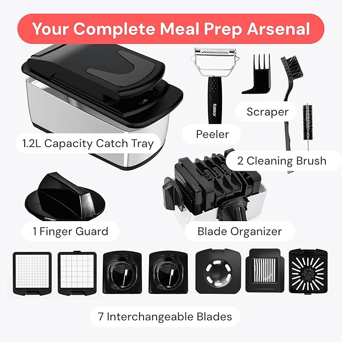 Fullstar The Original Pro Chopper - Vegetable Chopper and Spiralizer, Food Chopper with Container, Fruit Slicer, Kitchen Gadgets & Gifts, Home Essentials (9 in 1, Stainless Steel)