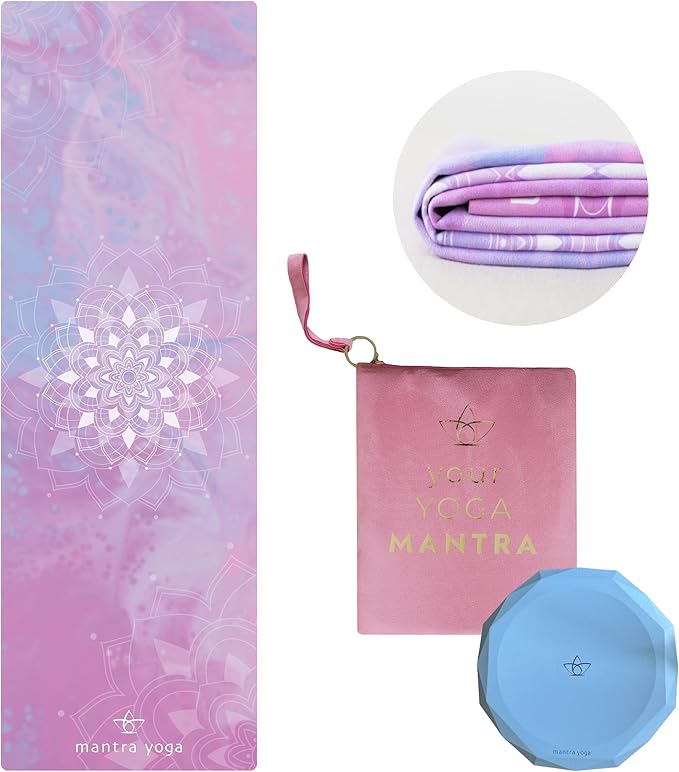 Mantra Yoga Travel PRO 1.5mm with Knee Pad - Foldable Fitness & Exercise Mat with Bag | Lightweight, Compact & Eco-Friendl...