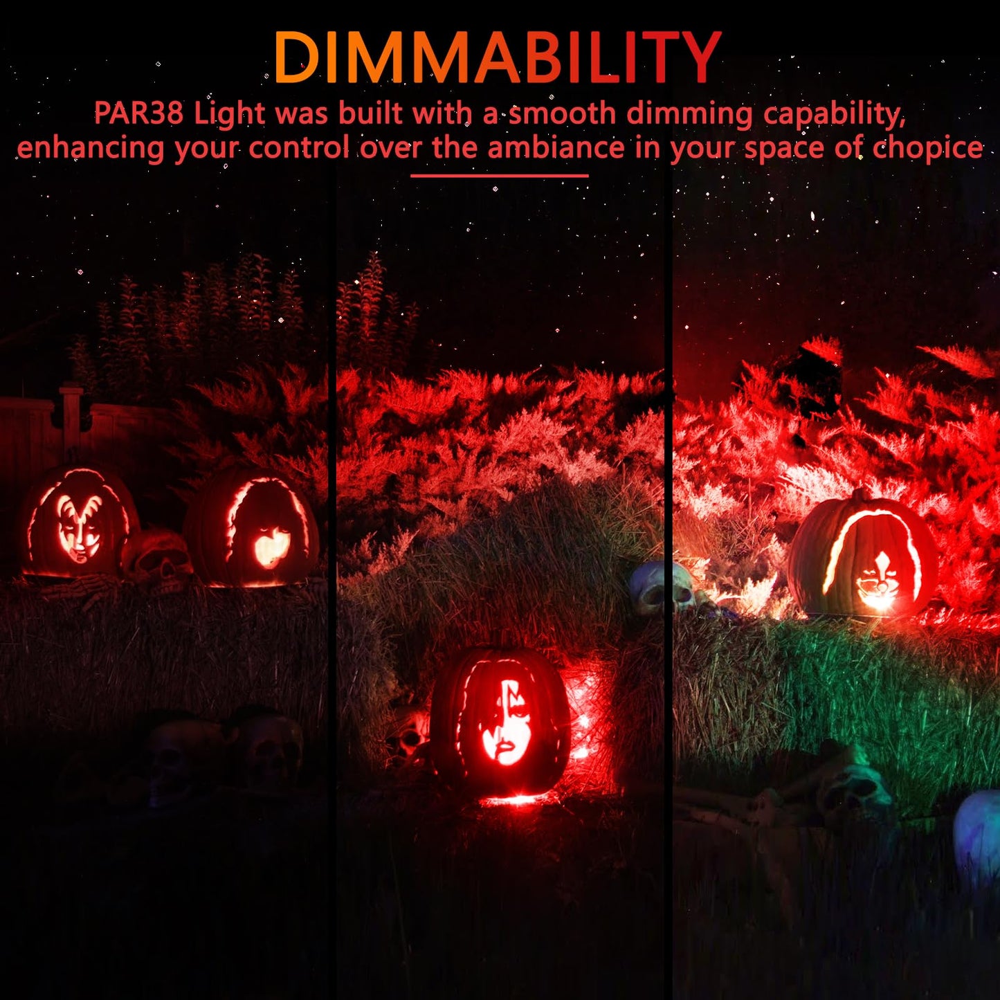 Gonhom Par38 Flood Lights Outdoor Dimmable Led Flood Light Bulbs 20W(Equivalent To 200W) E26 Base Outdoor Porch Holiday Lighting Led Flood Light Bulb For Halloween Christmas 4 Pack Red Green