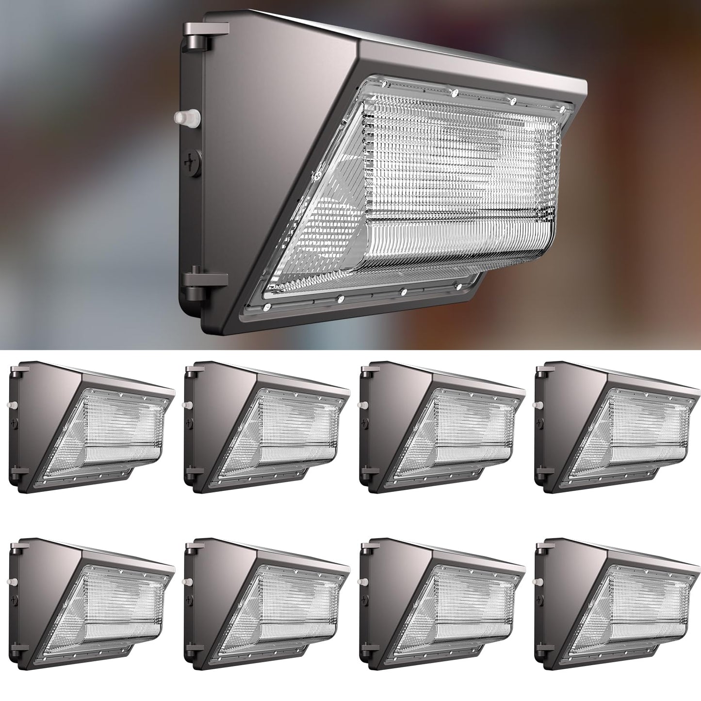 Lightdot 8Pack 200W Led Wall Pack Lights - 30000Lm(150Lm/W) Dusk-To-Dawn (100-277V) 5000K Ip65 Outdoor Exterior Lighting Fixture For Warehouse/Parking Lots | 5-Yr Warranty  Etl(Height:15~30Ft)