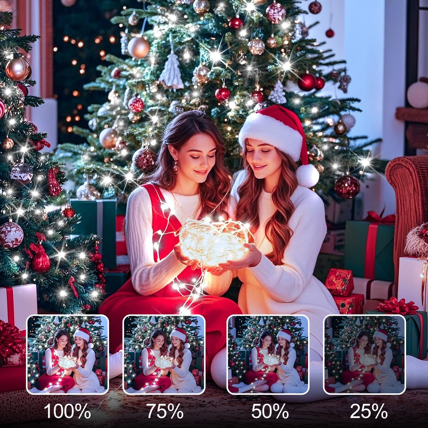 Sauirs 403Ft 1000 Led Christmas Lights Outdoor String Lights With 8 Modes Timer Waterproof Fairy Light Plug In For Outside Indoor Party Xmas Palm Tree Yard Wedding Decorations(Cool White)