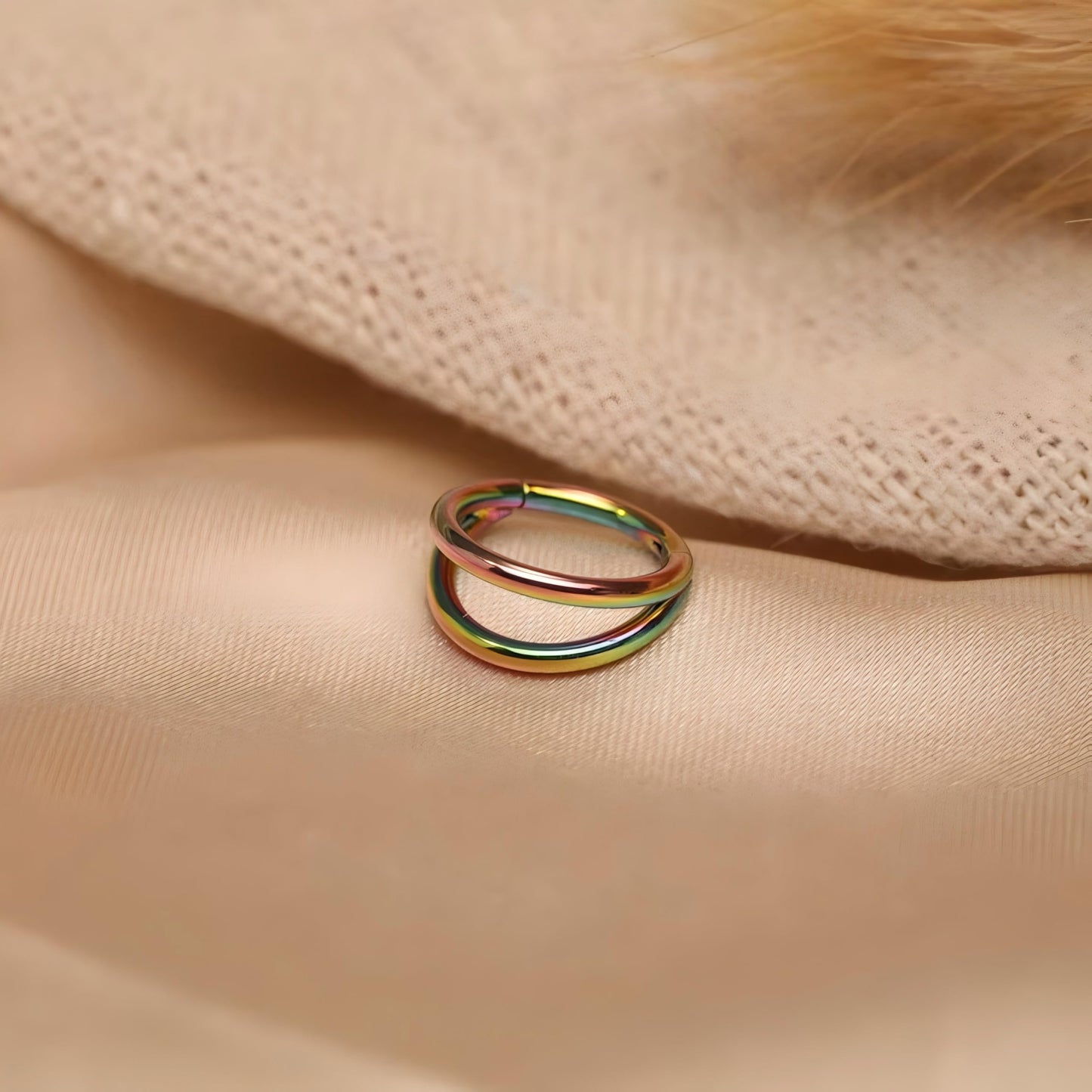 PEAKLINK 20G Conch Hoop Ring Double Open Stacked Septum Rings Cartilage Earrings 316L Surgical Steel Septum Nose Rings 10mm Lobe