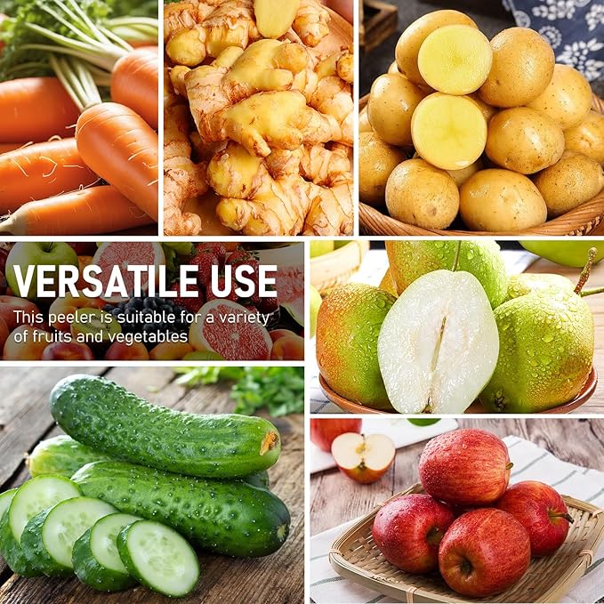2PCS Vegetable peelers for kitchen with Box Storage, Potato Peeler, Fruit Carrot Veggie Peelers,2-in-1 Multifunctional Veggie Fruit Peeling Tool, office and camping(Green+Orange)