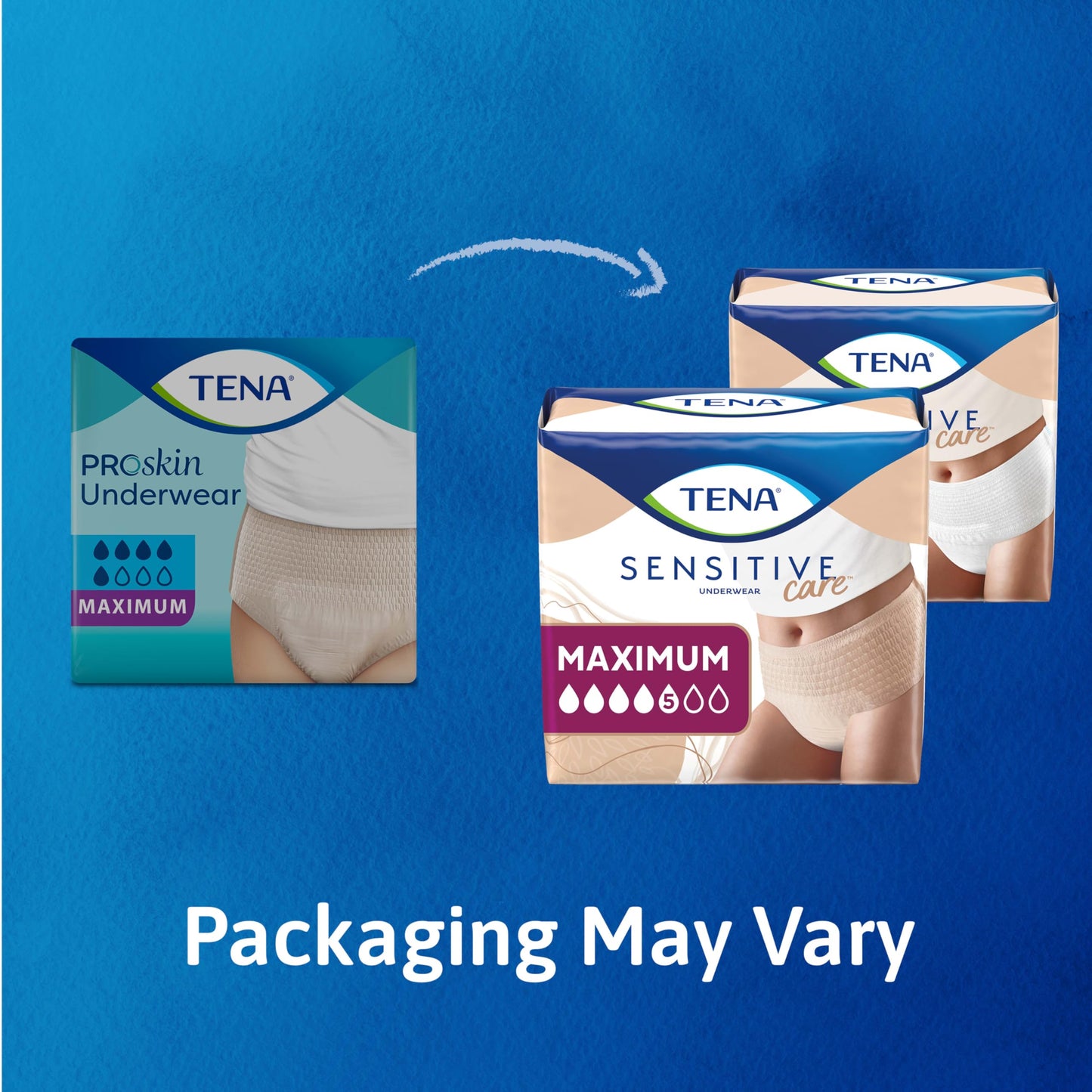 Tena Sensitive Care Adult Maximum Incontinence Underwear for Women, XXL, 56 Count (Waist Size 55in-66in)