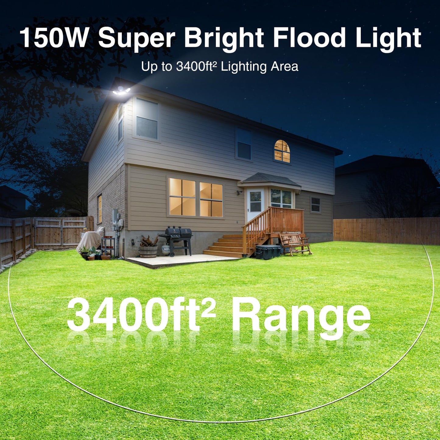 150W Motion Sensor Lights Outdoor For Outside  15000Lm Led Flood Lights Outdoor Wired Dusk To Dawn  Exterior Security Floodlight Fixture Waterproof Ip65  Outdoor Lighting For House  Garage 2 Pack