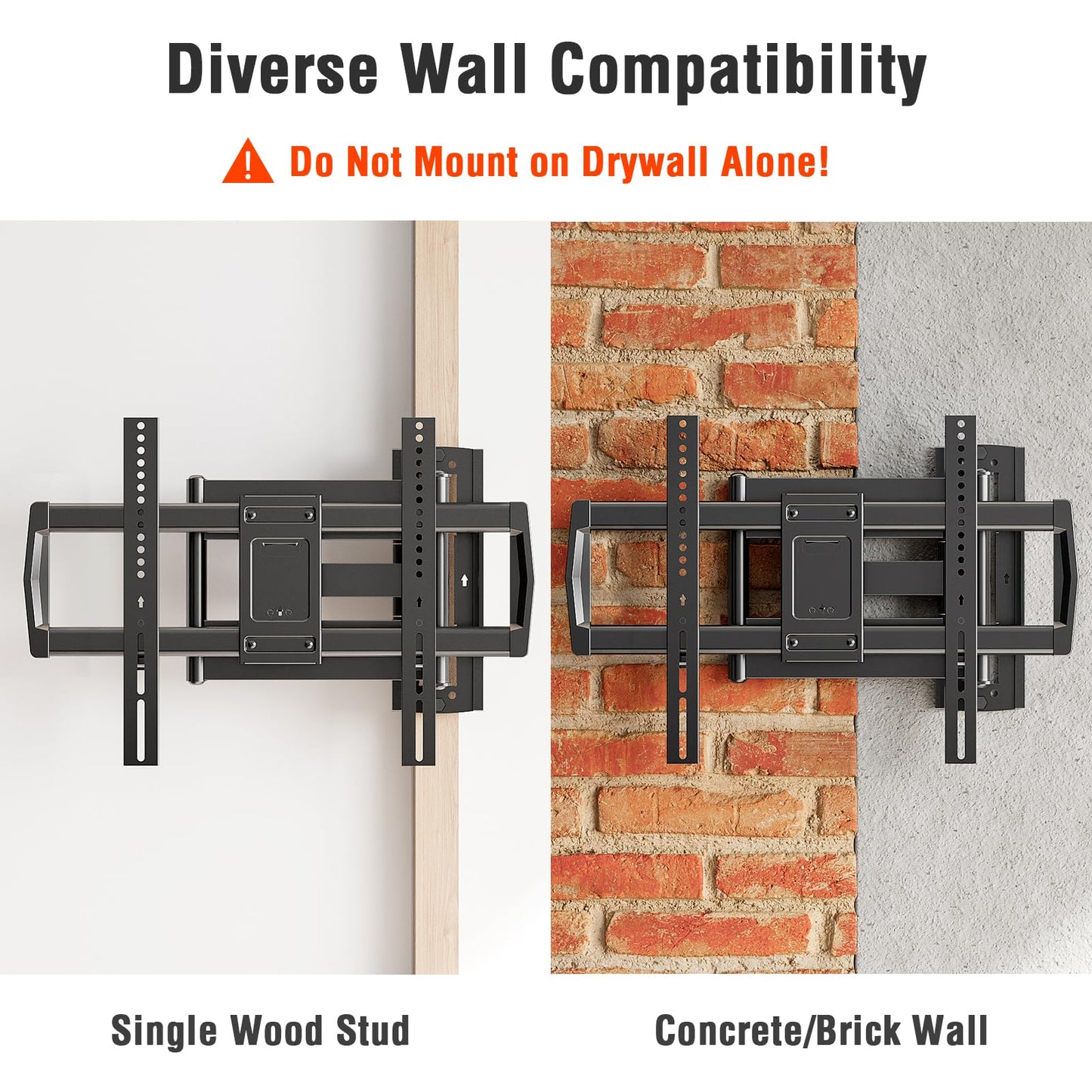 ELIVED Long Arm TV Wall Mount for Most 42-75 Inch TVs, 37.9 Inch Long Extension Corner TV Mount, Full Motion Wall Mount tv Bracket Swivel and Tilt, Holds up to 99 lbs. Max VESA 600x400mm, YD3038