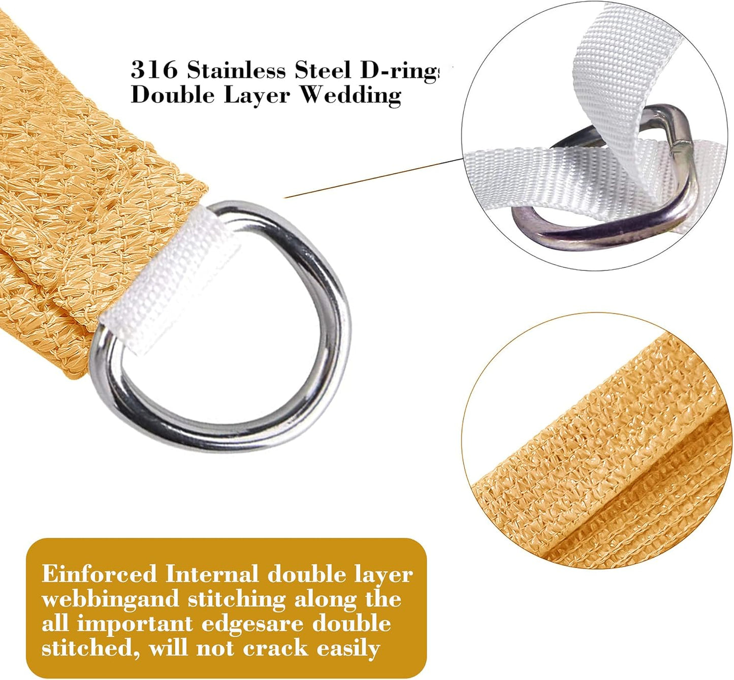 9' x 11' Sand Beige Rectangle Sun Shade Sail SSP1212 Canopy Durable Fabric UV Block Awning,We Make Custom Orders