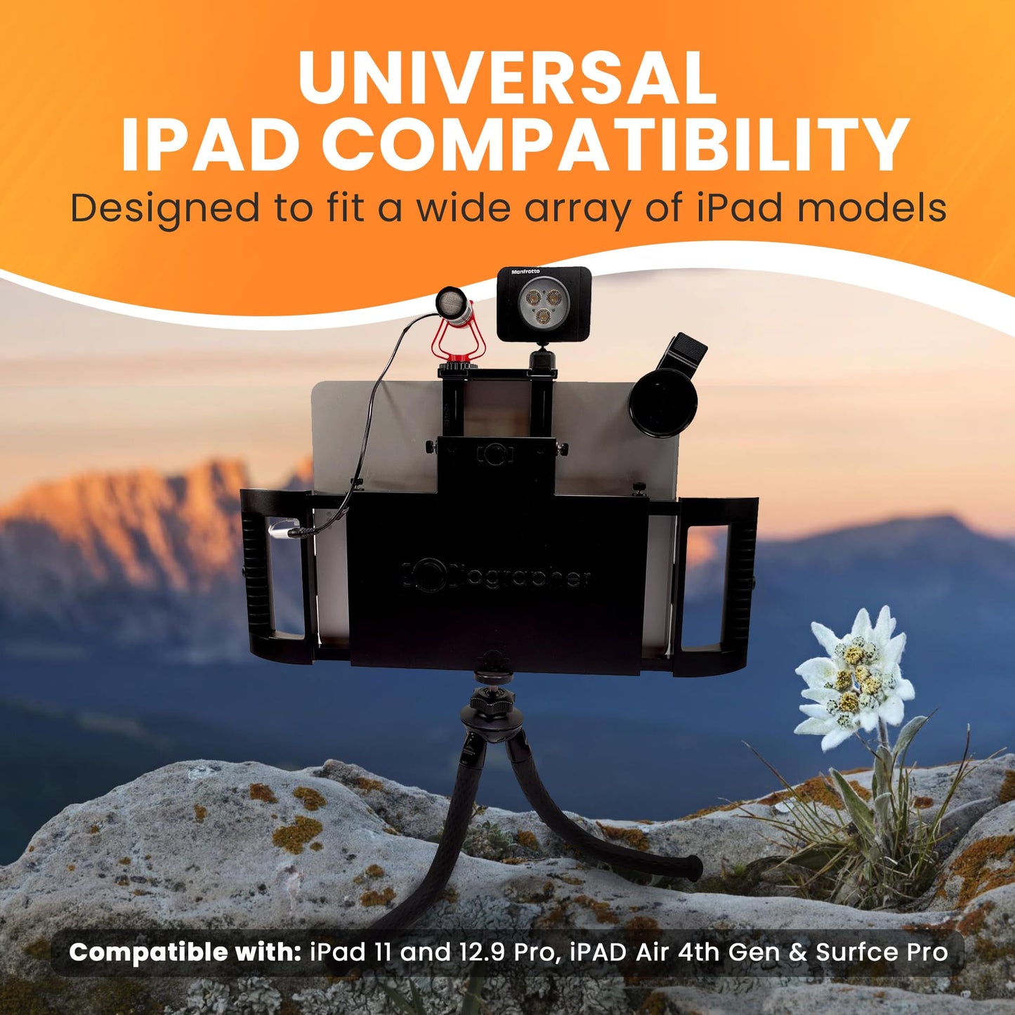 Iographer Adjustable Case With Handles - Video Production Solution For Ipad 13, 12.9, And 11 Pro, Air 4Th, 5Th Gen, And Surface