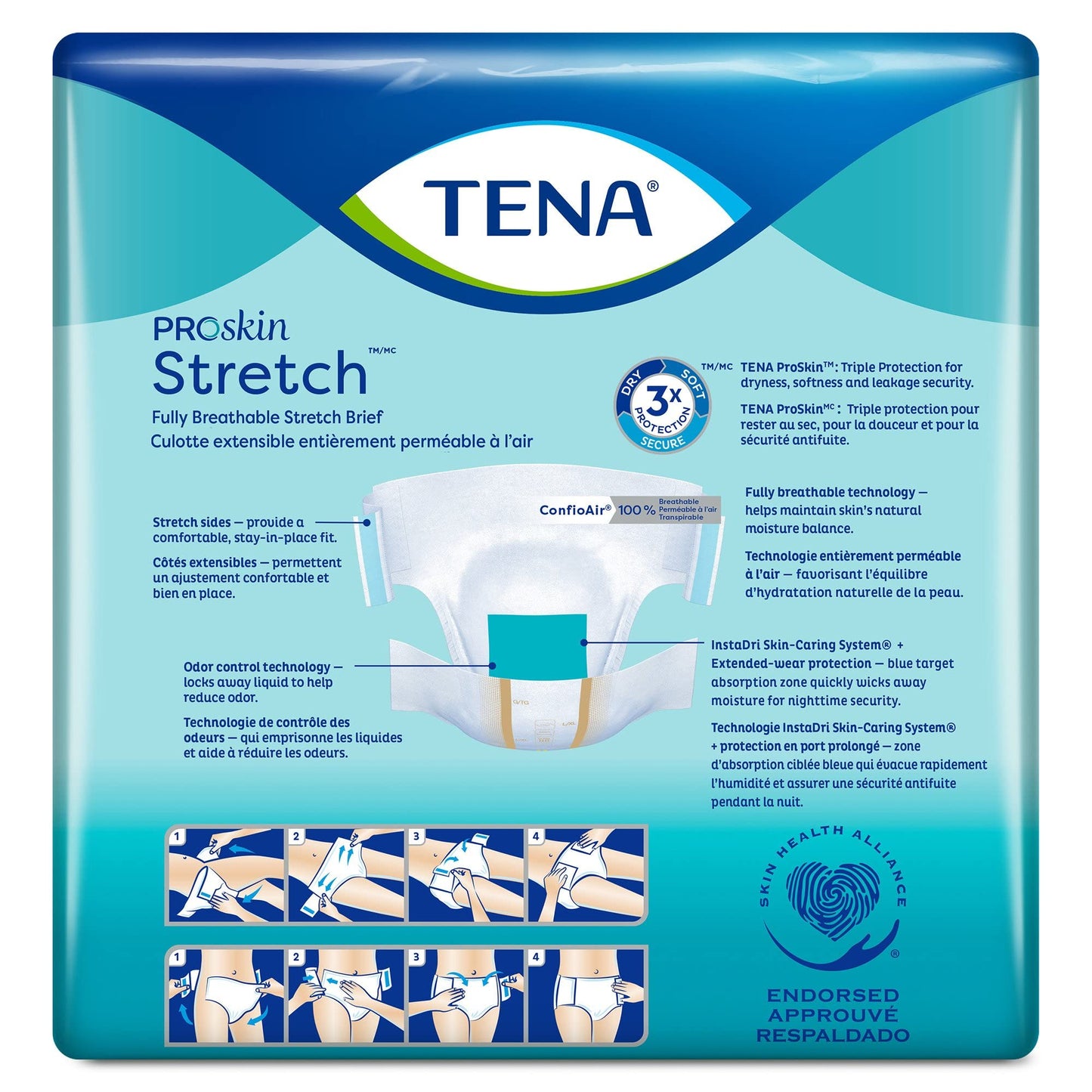 TENA Stretch Ultra Briefs, Incontinence, Disposable, Heavy Absorbency, Large/XL, 36 Count, 1 Pack