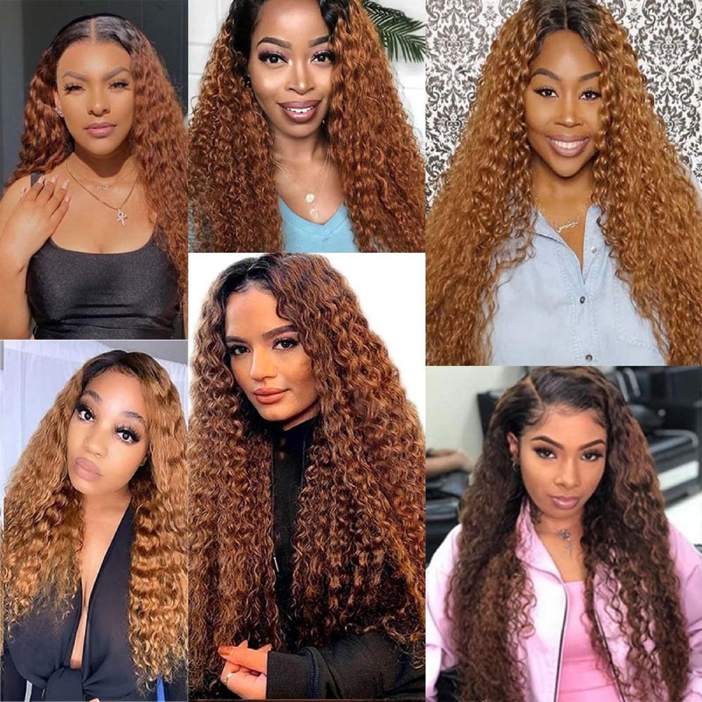 Peenoll 16 18 20 Inch Curly Water Wave Human Hair Bundles Omber Chocolate 30 Weave Bundles Human Hair 12A Unprocessed Brazilian