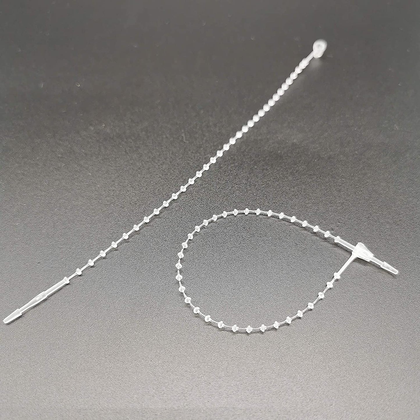 Pack of 1000pcs Snap Lock 5" Pin Adjustable Security Beaded Loop Tie Plastic Paper Prices Tag Fasteners - White