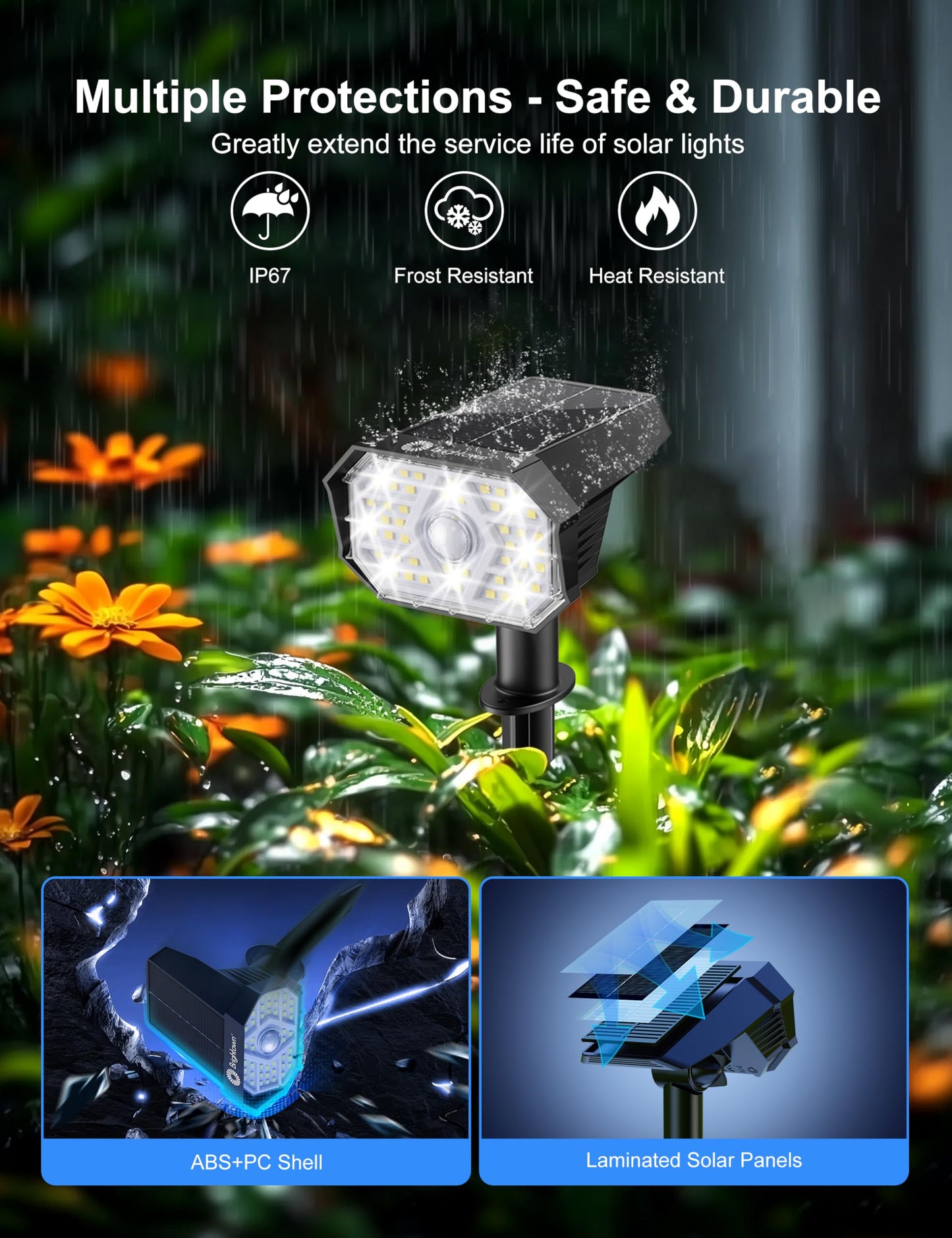 Brightown 6 Pack Solar Motion Lights Outdoor Waterproof  Motion Sensor Spot Lights- 58 Led/3 Modes Solar Powered Spotlights 2-In-1 Auto On/Off For Outside Yard Wall Garden  Cool White