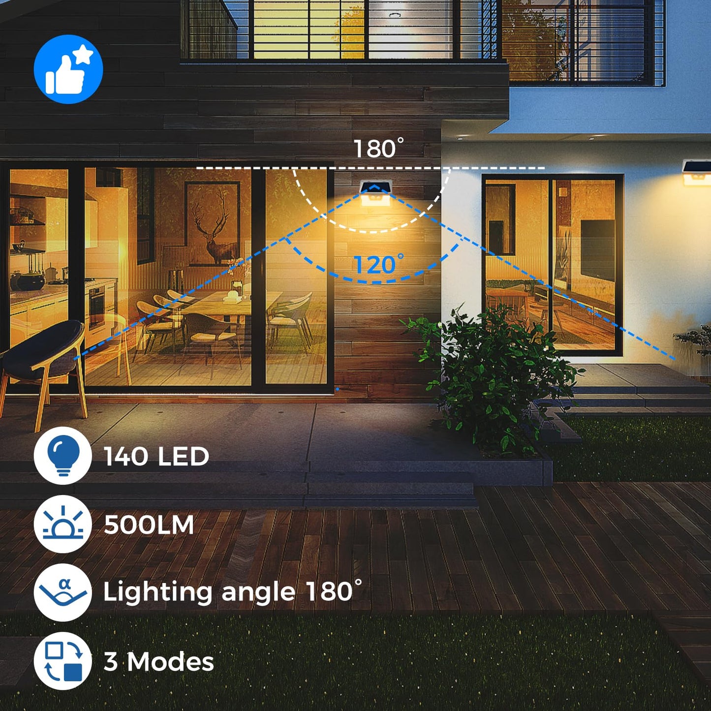 Peasur Solar Outdoor Lights 140LED Motion Sensor Waterproof 10 Pack White-Warm Model SF20250910B0F8MYHQKY