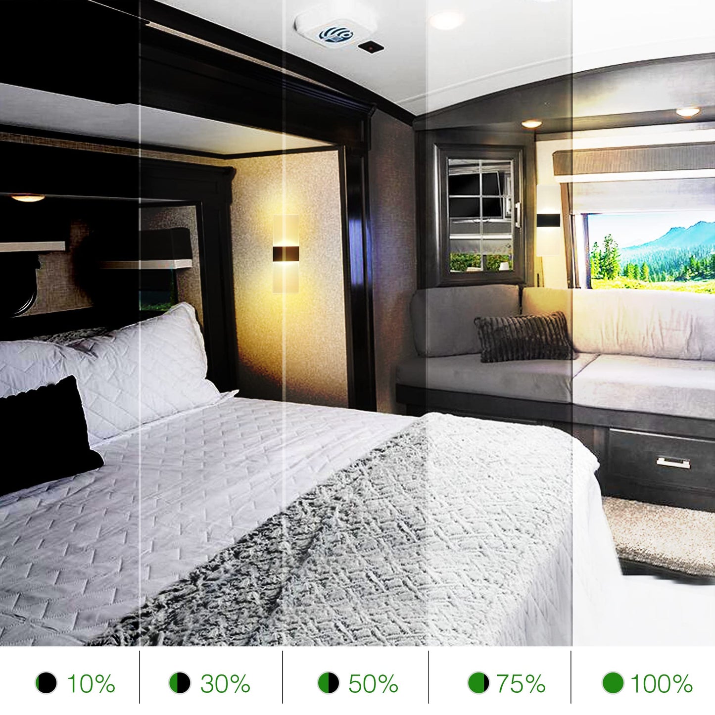Homdec Led 12V Rv Modern Acrylic Wall Sconce Lighting With On&Off Switch  12Volts Rv Interior Decorative Wall Mounted Lamp Fixture  Warm White 3400K Bedside Lamp For Rv Motorhome Camper Trailer