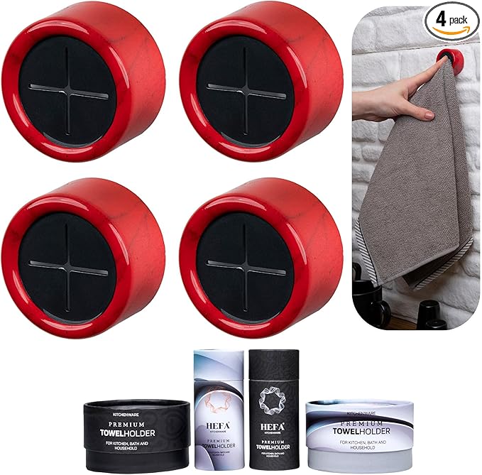 HEFA Towel Holder, Towel Hooks, Dish Towel Holder, Kitchen Organization, Bathroom Accesories, Kitchen Towel Hook, Kitchen Towel Holder, Christmas Gift, Kitchen Gadgets 4 Pack