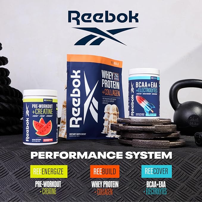 Reebok REECover Amino Acids + Electrolytes | 8g EAAs, 5g BCAAs, Hydration Matrix | Muscle Recovery, Strength | Post-Workout Support | 30 Servings | Rocket Moon Pop