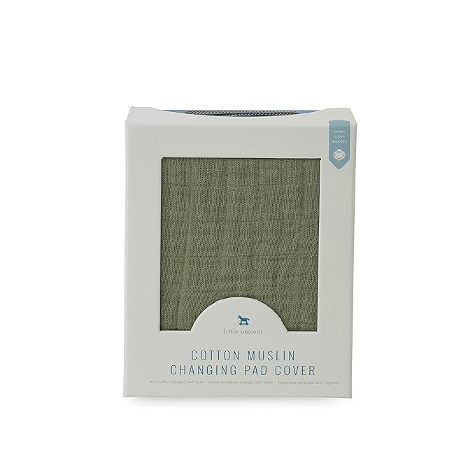 Little Unicorn Premium Changing Pad Cover | Extra Soft & Breathable Muslin Fabric (Fern)