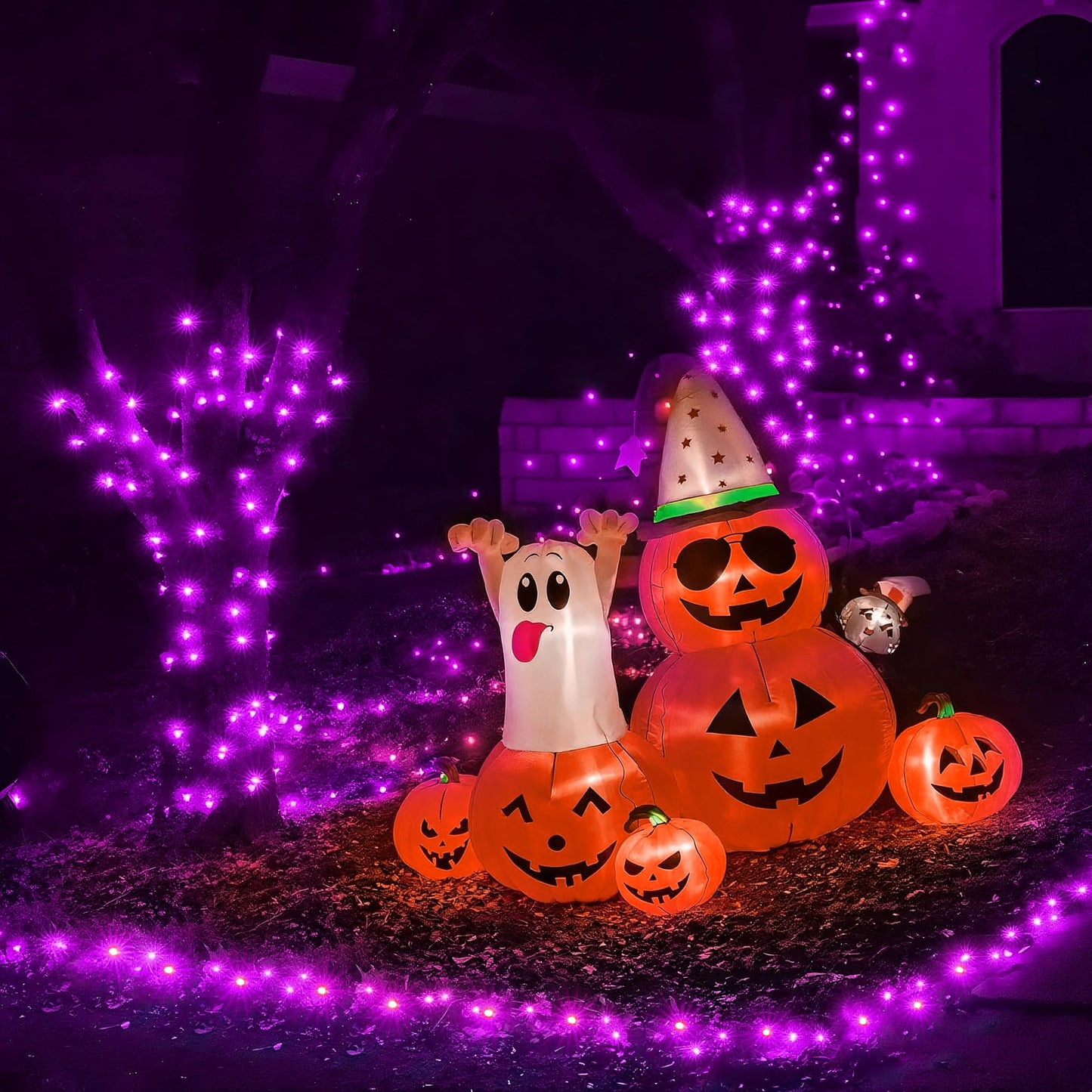 Wbao Halloween Lights 500Led 174Ft  Super Bright Led Halloween String Lights With Ul Certified  8 Lighting Modes  Timer  Memory & Waterproof For Indoor Outdoor Holiday Party Decorations  Purple