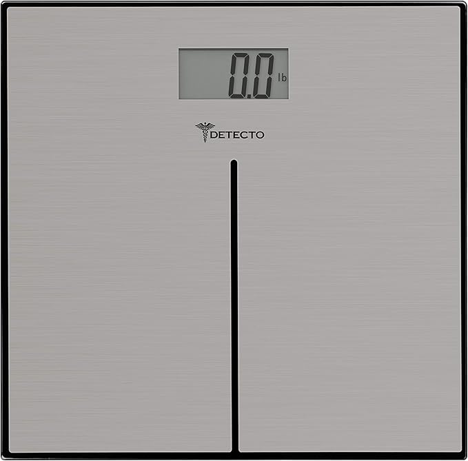 Detecto D133 Deluxe Modern Stainless Steel Body Weight Bathroom Scale, Digital LCD Display, 400lb Capacity