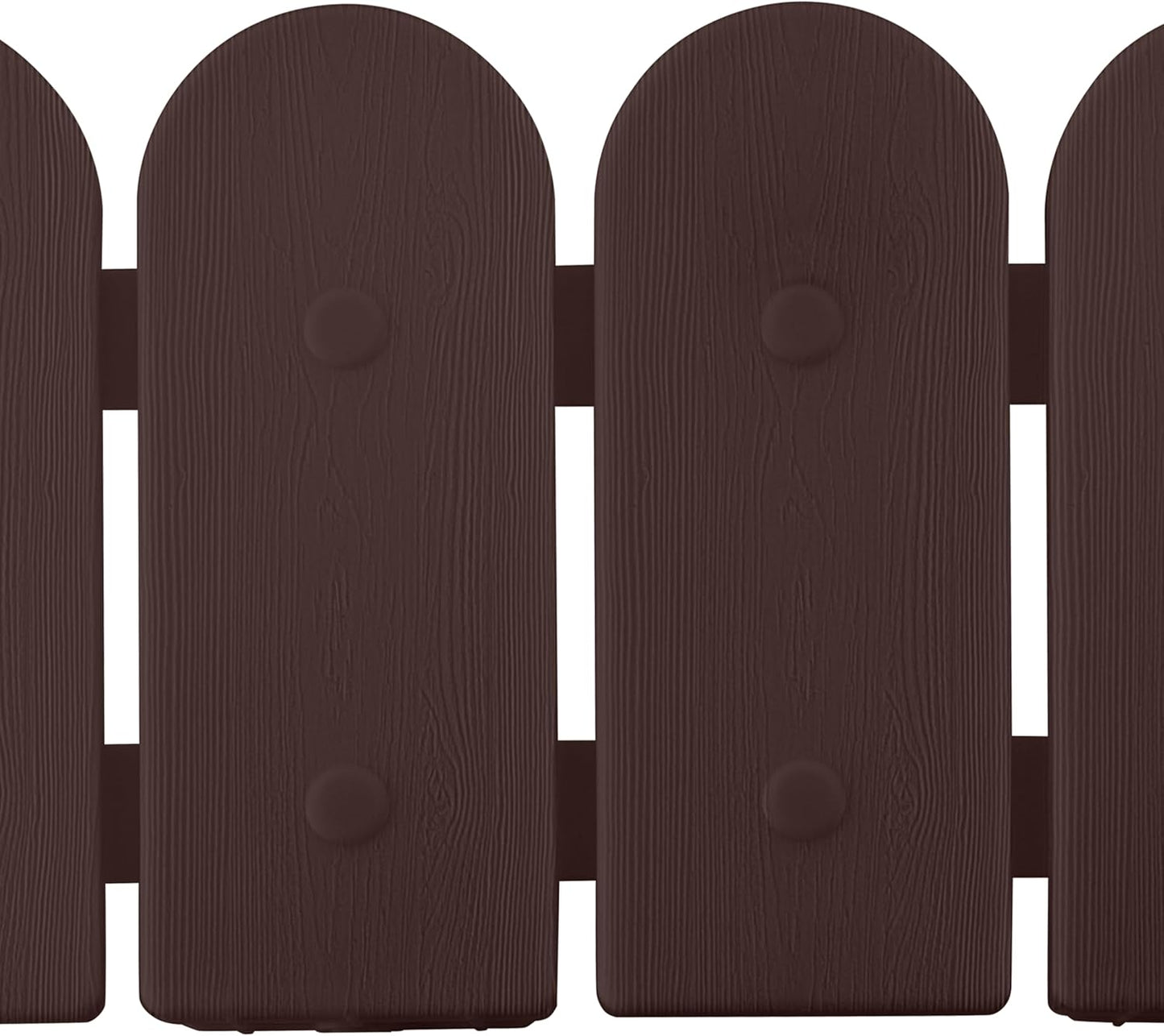 Evelyne Garden Border Plastic Edging: Wooden Fence Design - 16pcs Brown Yard Landscaping Fence Liner Lawn Edge Barrier - 20ft Kit of Decorative Lawn Panels Elements -Landscaping Edging-GMT-10374-A16