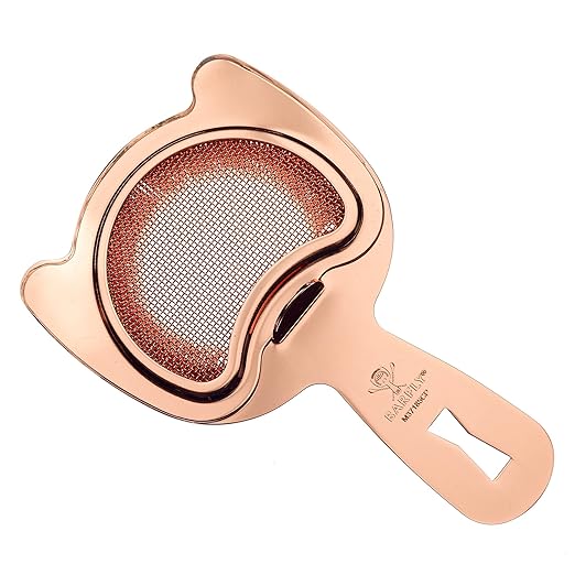 Barfly Fine Mesh Spring Strainer, Copper Plated
