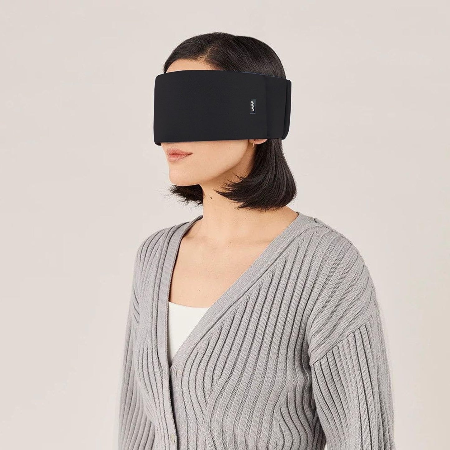 Away Sleep Mask - Premium Thermoregulating Eye Mask for Sleeping & Travel,100% Blackout, Soft, Contoured, Packable, Hidden Earplug Pocket, Navy Blue