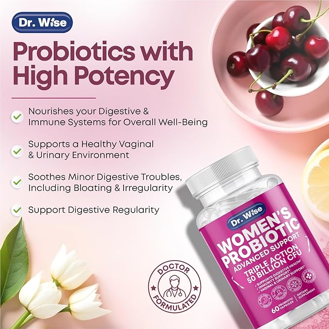Finally: A Women’s Probiotic That Targets Bloating, Odor & Vaginal Health – 50 Billion CFUs – Triple Action Support for Digestive, Urinary & Feminine Wellness – 60 Capsules – Made in USA