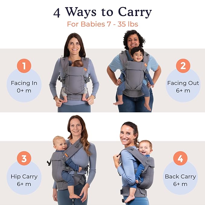 Beco Gemini Baby Carrier from Newborn to Toddler - Certified Ergonomic Newborn Baby Carrier for Infants and Children of 7-35 lbs - M Shape, Adjustable Seat, 100% Cotton (Geo Floral)