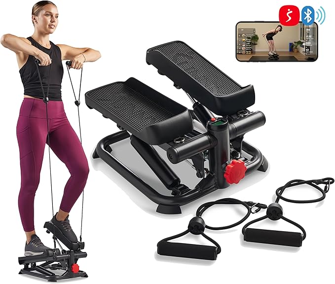 Sunny Health & Fitness Mini Steppers for Exercise at Home, Stair Step Workout Machine, Full Body Cardio Equipment, with Op...