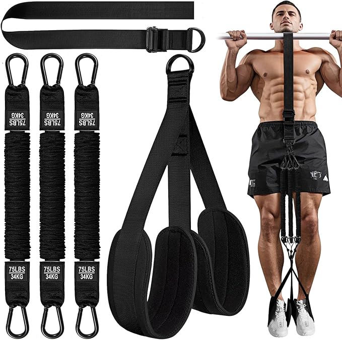 HPYGN Two Foots Pull Up Assistance Bands, Heavy Duty Resistance Band for Pull Up Bar, Adjustable Weight/Size with Fabric F...