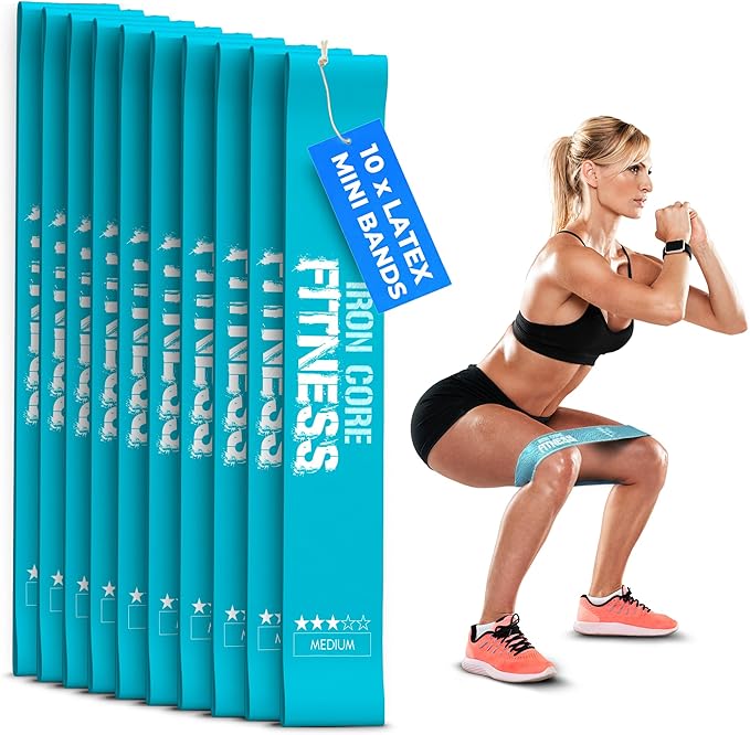 Latex Mini Resistance Bands Sets for Trainers, Bootcamp, Gym for Men and Women in Fun Colors - Ebook, Videos and Workout C...
