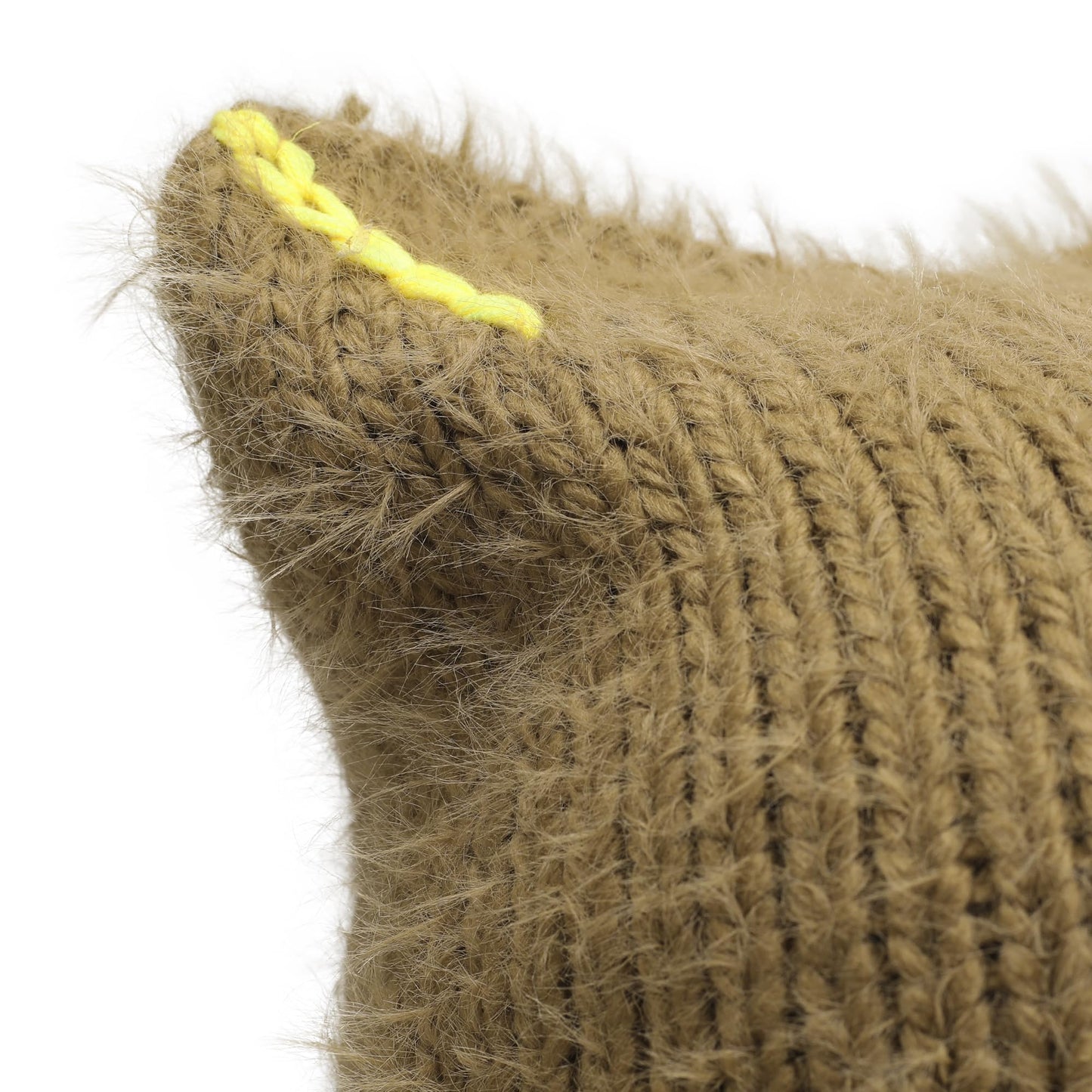 ZLYC Women's Slouchy Beanie with Cat Ears, Solid Khaki, one Size fits Most