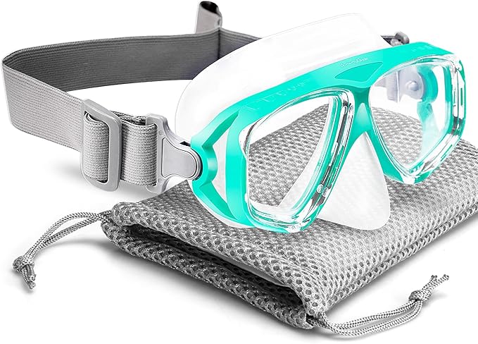 OMGear Kids Swim Goggles With Nose Cover Fabric Strap Dive Snorkel Mask for Children(4-16) Snorkeling Gear Swimming Mask