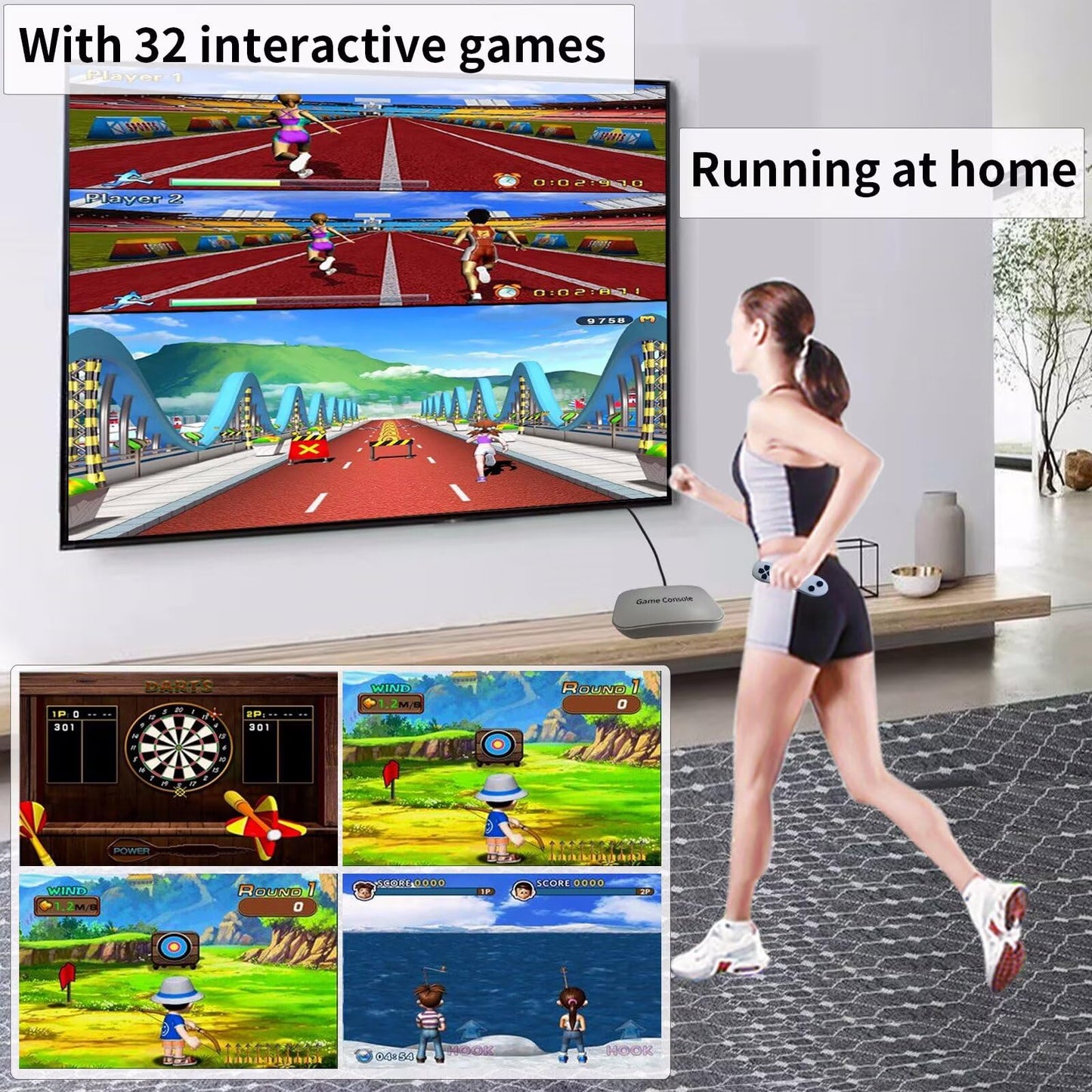YRPRSODF TV Game Console Built in 100+ Gam ES, Video Game Machine with 2.4G Wireless Gamepad Somatosensory Control, USB Plug and Play, Kid & Adult Interactive& Puzzle Games,Grey
