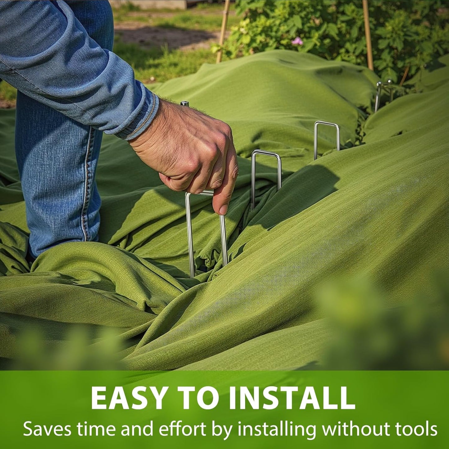 Landscape Staples 12 Inch, 12 Pack 8 Gauge Galvanized Garden Staples U-Shaped Landscape Stakes, Heavy Duty Ground Stakes for Outdoor Decorations, Weed Barrier Fabric, Irigation Tubing, Tent
