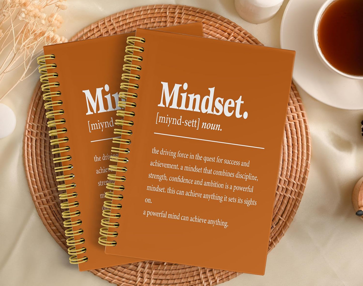 Knibeo Mindset Inspirational Notebooks Journal - Anti Anxiety Notebook, 5.5×8.3 Inch Inspirational Spiral Bound Notebook with 164 Pages, College School Supplies(croci)